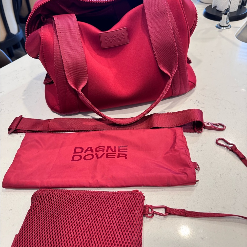 Dagne Dover Red Tote Bag Set with Neoprene Material - Medium